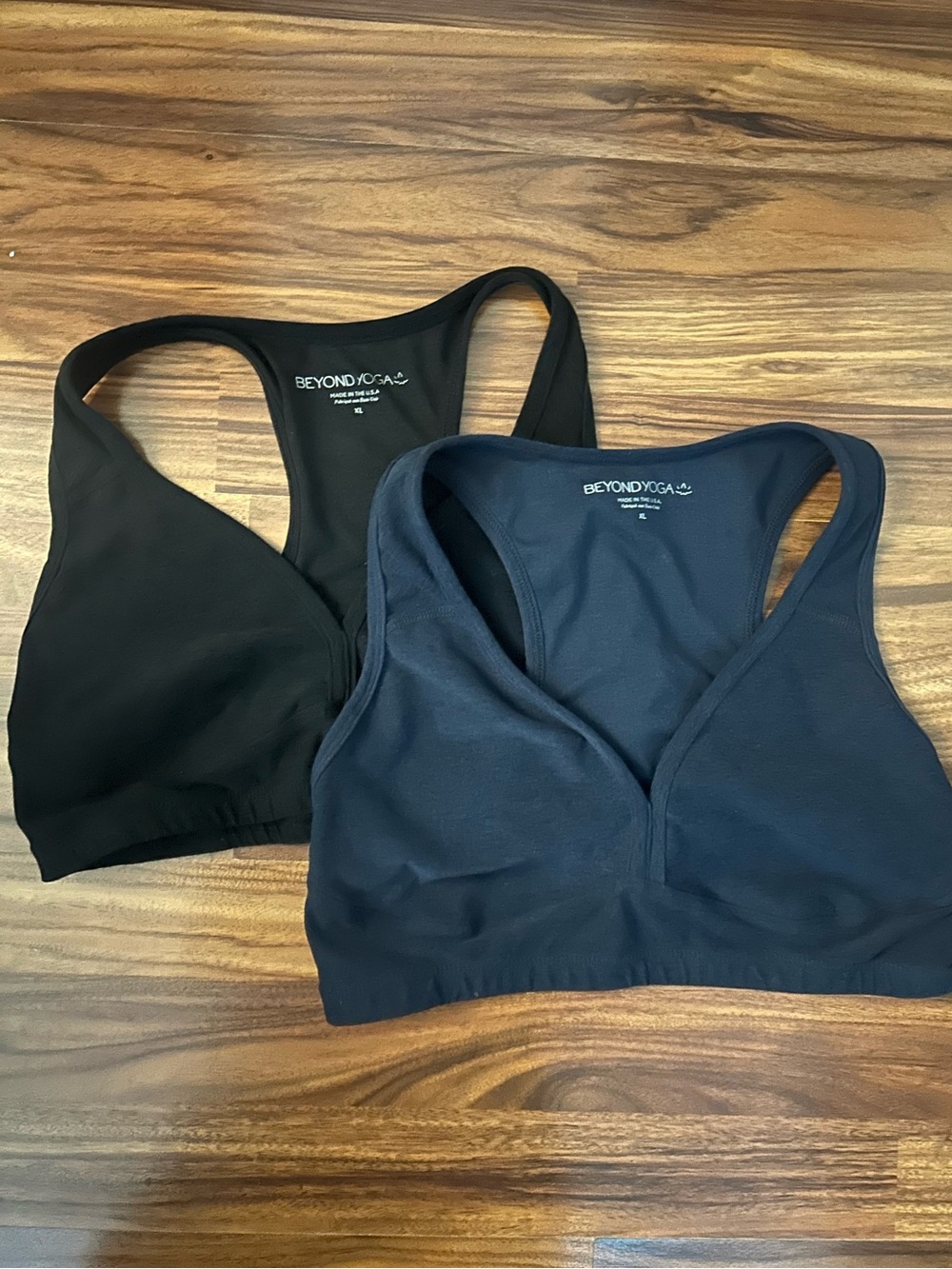 Beyond Yoga Women's Black and Navy Racerback Bras - Bundle